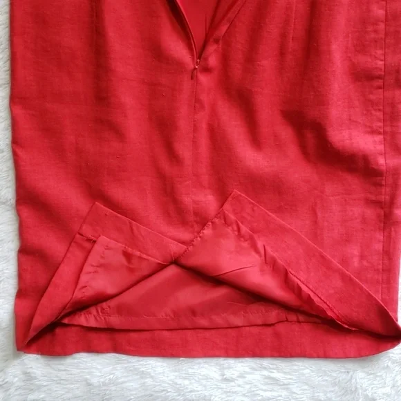 Vintage Red Linen Dress - Picture 6 of 11